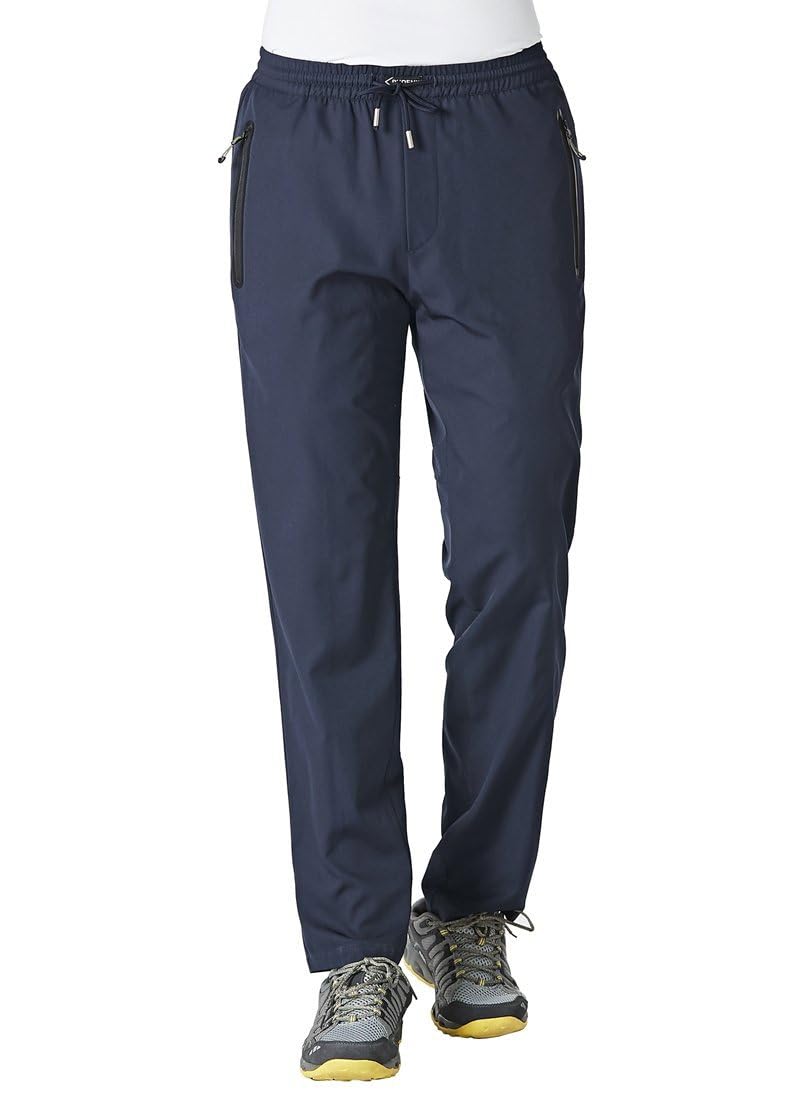 Rdruko Men's Quick Dry Sweatpants with Zipper Pockets Lightweight Athletic Pants for Jogging, Workout, Gym, Running, Training(Navy Blue, US M) - Image 1